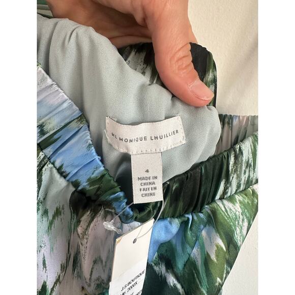 ML Monique Lhuillier Satin One Shoulder Cutout Midi Dress Size 4 NWT - Picture 7 of 8